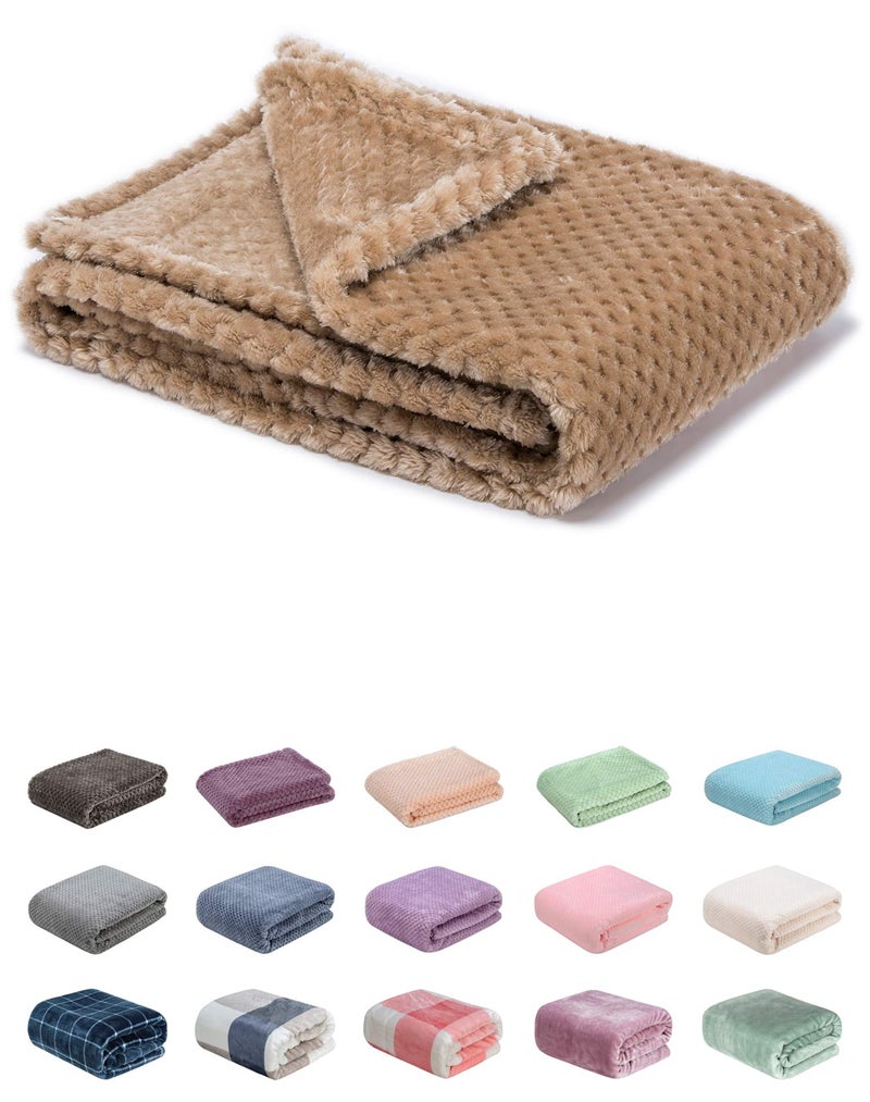 WONDER MIRACLE Fuzzy Blanket or Fluffy Blanket for Baby, Soft Warm Cozy Coral Fleece Toddler, Infant or Newborn Receiving Blanket for Crib, Stroller, Travel, Decorative (28Wx40L, XS-Coffee) - Image 1